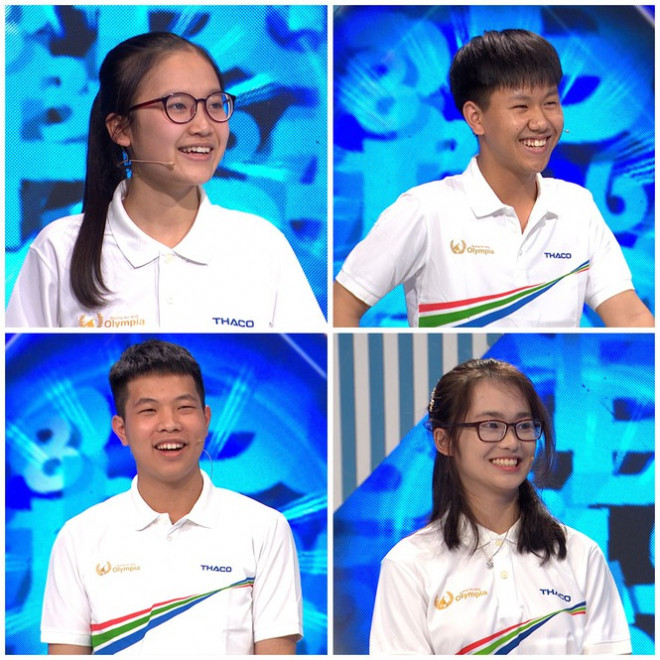 Bốn thí sinh tranh tài trận thi tuần 3 tháng 3 quý II gồm: Trà My, Đức Minh, Quang Huy, Thùy Dương. Ảnh: FBCT