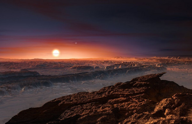 Ảnh đồ họa mô tả Proxima b, một hành tinh 2 mặt có thể tồn tại sự sống nhờ vào đại dương "siêu tốc" - Ảnh đồ họa từ NASA