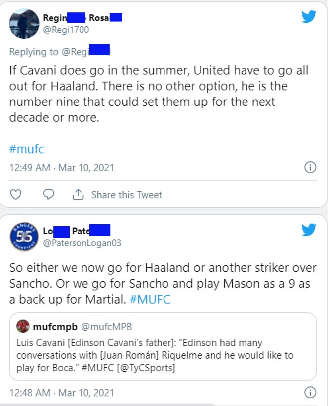 Nhiều fan MU mong mỏi đội bóng này mua Sancho hoặc Haaland từ Dortmund để thay thế Cavani