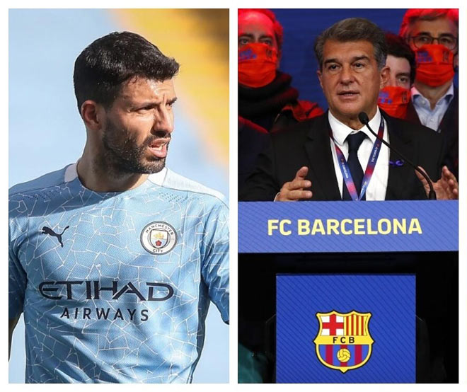 Barca của tân Chủ tịch Joan Laporta muốn Aguero giảm hơn một nửa mức lương ngất ngưởng hơn 15 triệu euro/năm nếu anh gia nhập CLB này