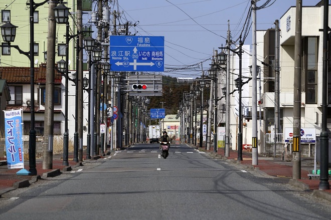 "Thị trấn ma" Namie ở tỉnh Fukushima vắng bóng người sinh sống.