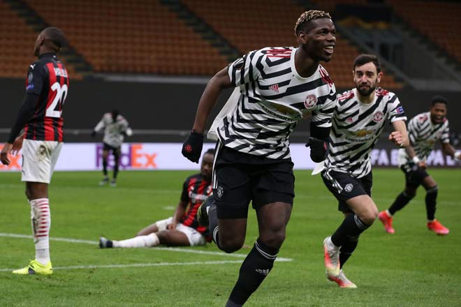 Pogba chọc thủng lưới AC Milan giúp MU thắng 1-0 ở San Siro để giành vé vào tứ kết Europa League năm nay