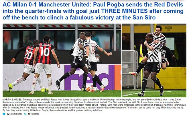 Pogba "chiếm sóng" trên trang nhất tờ Daily Mail