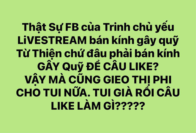 Việt Trinh đăng đàn đáp trả khi bị chỉ trích "câu like"
