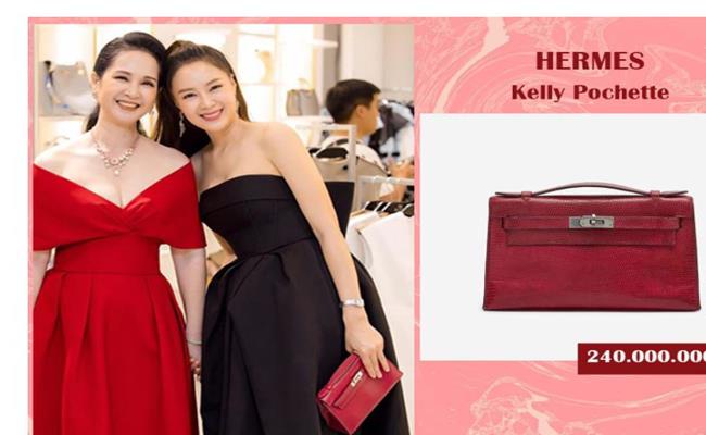 Chiếc túi Hermes Kelly Pochette này của Hồng Diễm có giá lên đến 240 triệu đồng.
