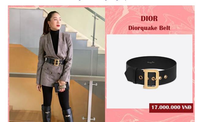 Chiếc thắt lưng Dior này của Hồng Diễm có giá gần 17 triệu đồng.
