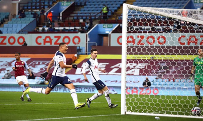 Carlos Vinicius đệm bóng cận thành mở tỷ số cho Tottenham trên sân của Aston Villa