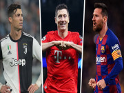 Bóng đá - Đua Giày vàng châu Âu: Messi bắt kịp Ronaldo vẫn &quot;hít khói&quot; Lewandowski