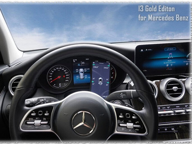 Cảm biến áp suất lốp Mercedes hiện Odometer và điện thoại