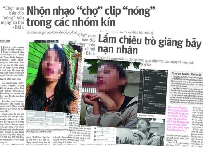 Chị YT&nbsp;(phải)&nbsp;và&nbsp;TKN là&nbsp;nạn nhân&nbsp;bị&nbsp;kẻ&nbsp;gian tung clip&nbsp;“nóng”&nbsp;cùng những hình&nbsp;ảnh nhạy cảm lên&nbsp;mạng xã&nbsp;hội&nbsp;để&nbsp;rao bán, trục lợi. Ảnh: NGUYỄN YÊN