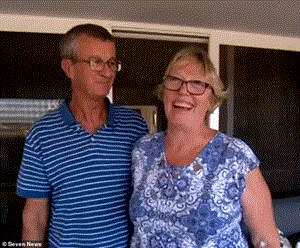 Vợ chồng Ron và Ruby ba lần trúng số trong 38 năm qua. Ảnh: Seven News.