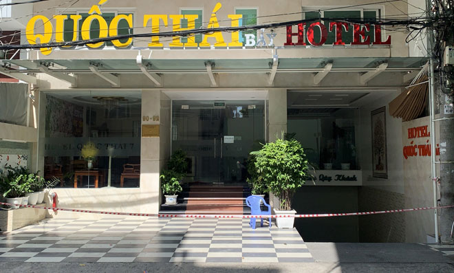 Khách sạn Quốc Thái ở KDC Trung Sơn (xã Bình Hưng, huyện Bình Chánh) nơi BN 2580 từng lưu trú (ảnh: Hồng Lam)