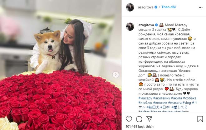 Alina Zagitova khoe được tỏ tình với 999 đóa hồng