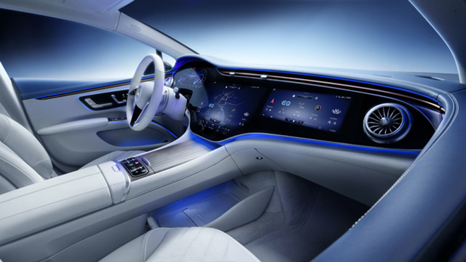 Nội thất Mercedes-Benz EQS gây choáng ngợp với màn hình cảm ứng phủ kín táp lô - 1