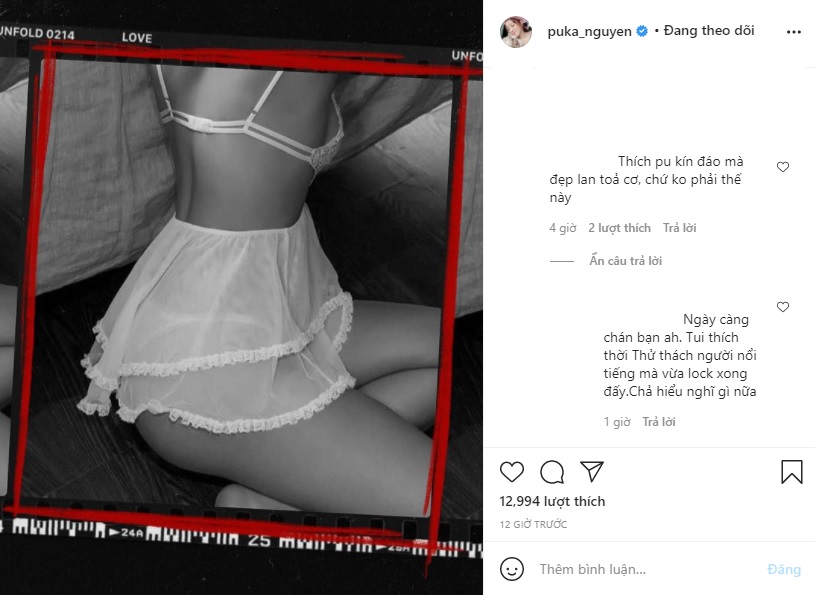 Puka đăng tải hình ảnh mới trên trang khiến người hâm mộ có ý kiến trái chiều.