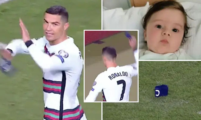 Tấm băng đội trưởng ĐT Bồ Đào Nha mà Ronaldo vứt xuống sân sẽ được bán đấu giá để giúp cậu bé&nbsp;Gavril Djurdjevic chữa bệnh nan y