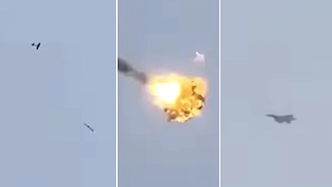 Chiến đấu cơ F-15 phóng tên lửa phá huỷ UAV.