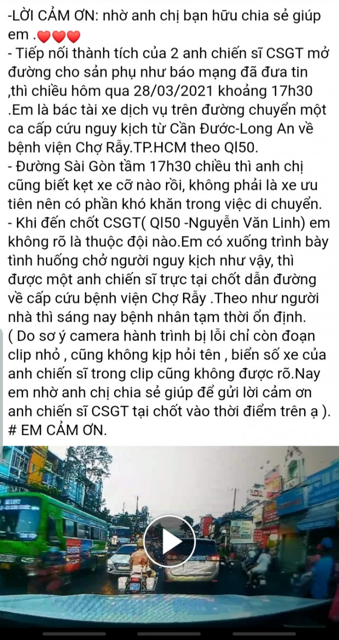 Bài đăng của tài xế Trần Luân được lan truyền rộng rãi trên mạng xã hội
