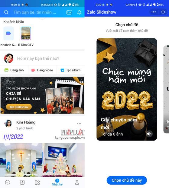 Tạo slideshow độc đáo bằng Zalo. Ảnh: MINH HOÀNG