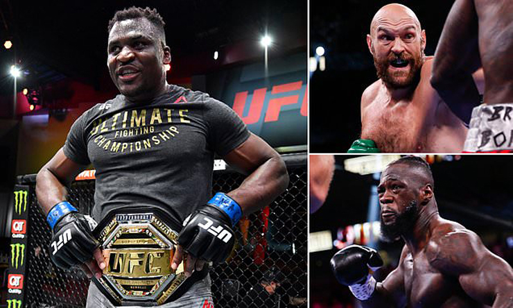 Ngannou (trái) sẵn sàng đấu "Vua giang hồ" Fury và các tay đấm Boxing hạng nặng cự phách nhất