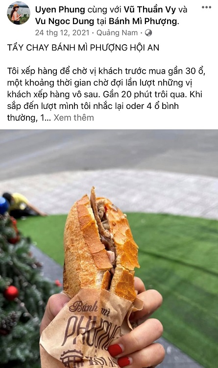 Bài đăng tố thái độ phục vụ kém của bánh mì Phượng nhận về lượng tương tác lớn của cộng đồng. (Ảnh chụp màn hình).