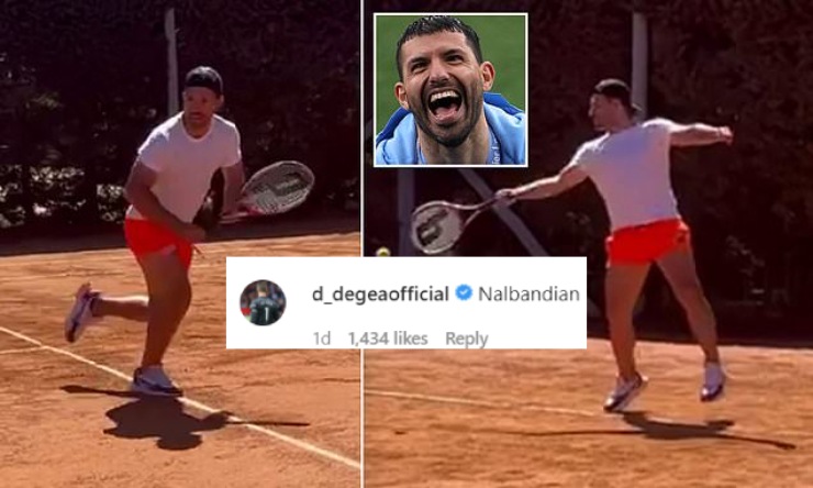 Aguero say sưa chơi tennis, được thủ thành De Gea ví với huyền thoại&nbsp;David Nalbandian