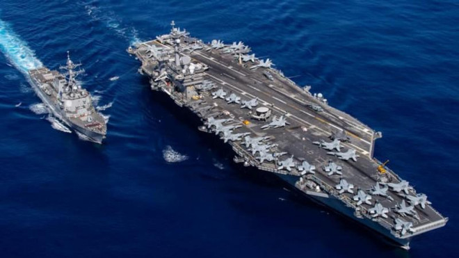 Tàu&nbsp;sân bay USS Carl Vinson được triển khai ngoài khơi thành phố&nbsp;San Diego, Mỹ. Ảnh: US NAVY