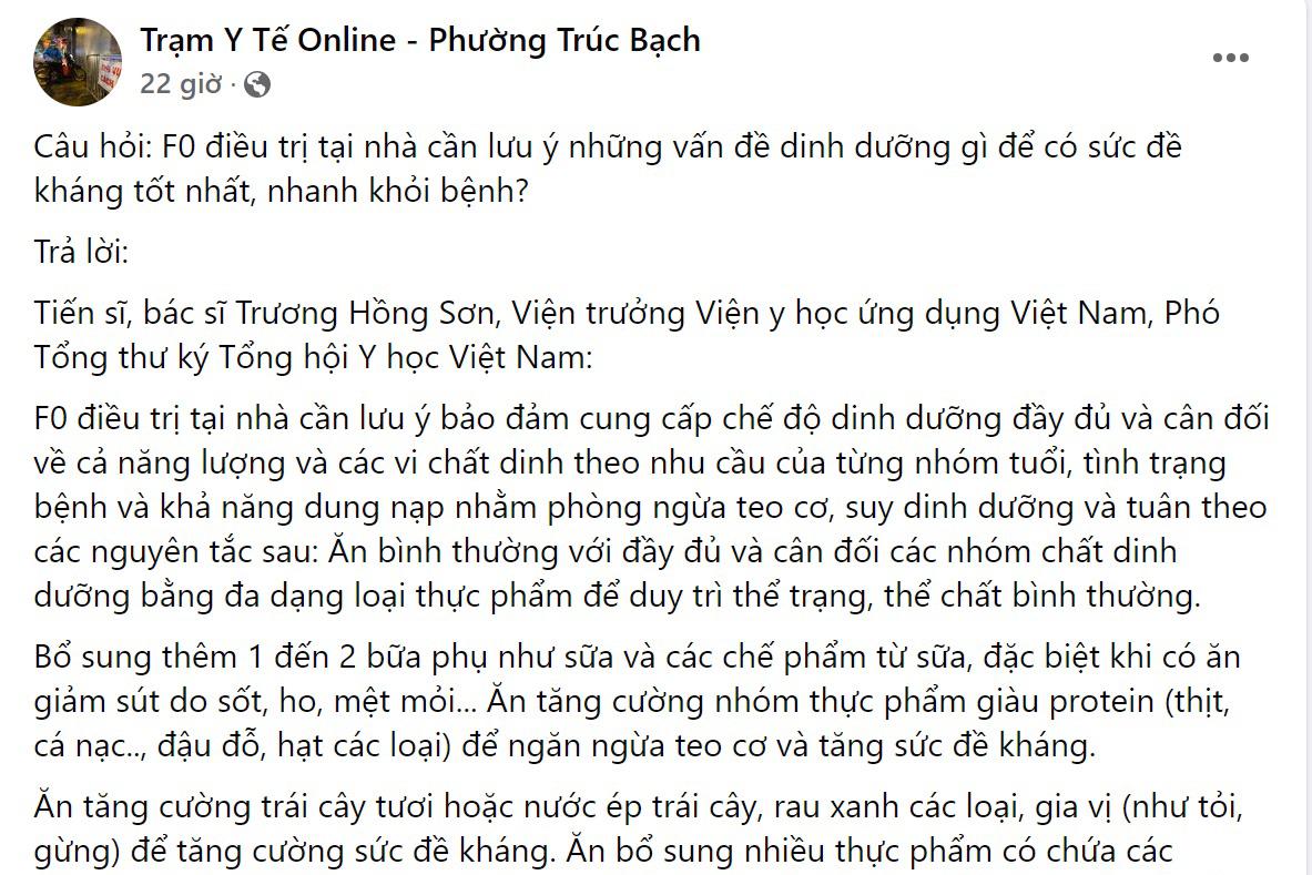 Trên trạm y tế online đầu tiên của Thủ đô này, rất nhiều thông tin hữu dành cho các trường hợp F0 điều trị tại nhà