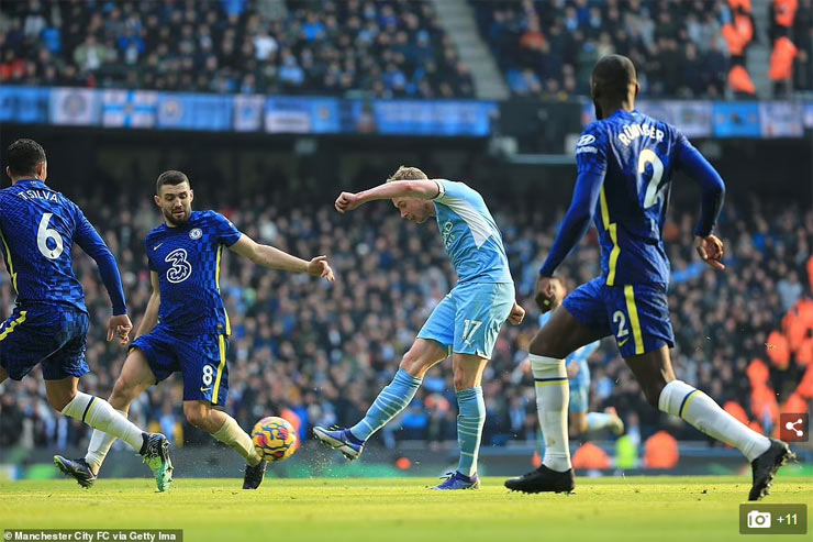 De Bruyne thể hiện đẳng cấp bằng cú sút xa hoàn hảo giúp Man City thắng Chelsea 1-0