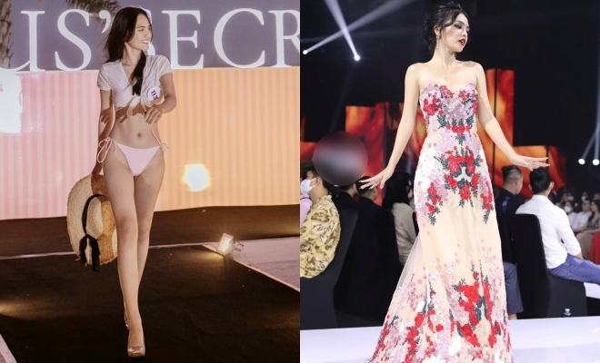 Hoàng Vi tham gia thi người mẫu và trình diễn thời trang.