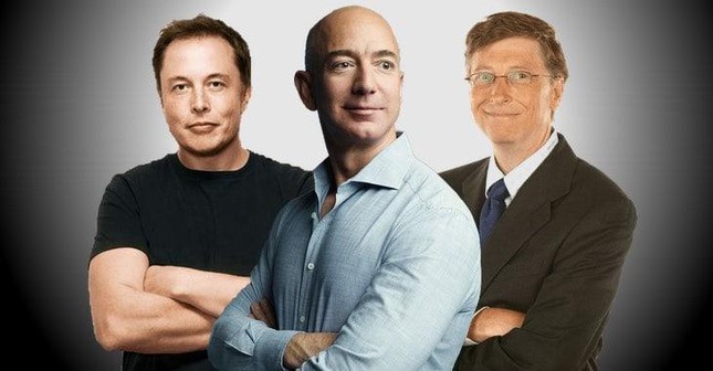 Từ trái sang: Elon Musk, Jeff Bezos và Bill Gates. Ảnh: Twitter