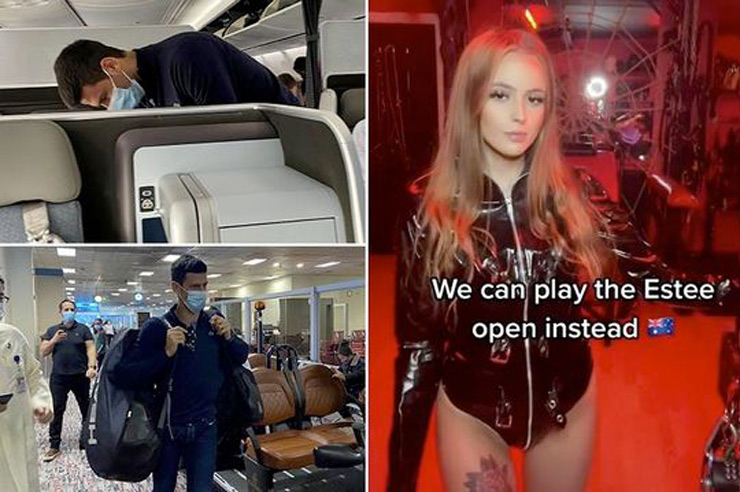 Người đẹp mạng xã hội gạ Djokovic cách ly "chung phòng"