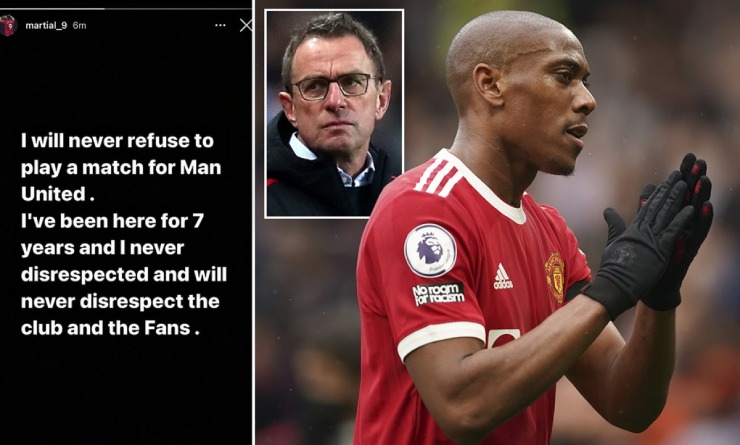 Rangnick cũng từng bị Martial "bóc mẽ" trên truyền thông vì phát ngôn không trung thực