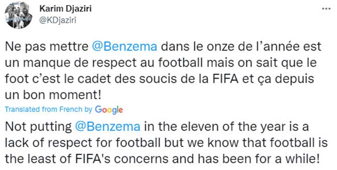 Lời chỉ trích FIFA đến từ người đại diện của tiền đạo Karim Benzema