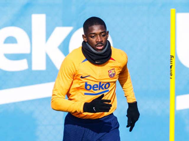 Dembele trong buổi tập gần nhất với Barca