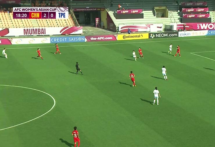 ĐT nữ Trung Quốc đã bứt lên dẫn 2-0 chỉ sau chưa đến 10 phút
