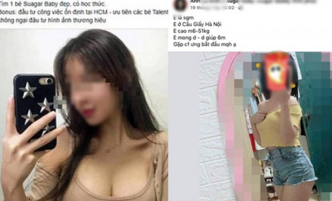 Nhiều thông tin đăng tải tìm "Sugar Baby", "Daddy" được đăng lên mạng xã hội...