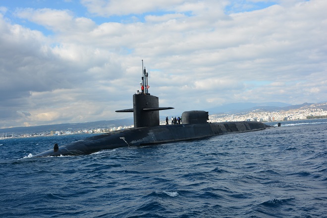 Tàu ngầm hạt nhân Mỹ xuất hiện ở phía tây đảo Síp.
