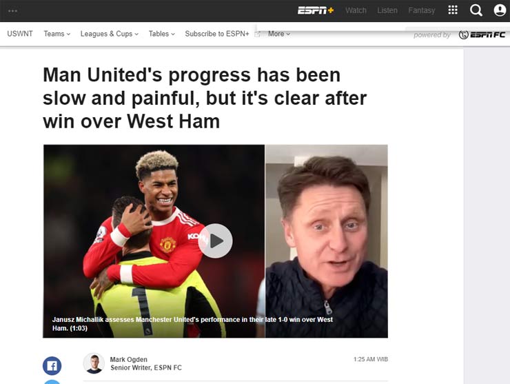 Nhà báo Mark Ogden của ESPN chỉ ra những điểm tích cực và các hạn chế của MU&nbsp;sau trận thắng West Ham