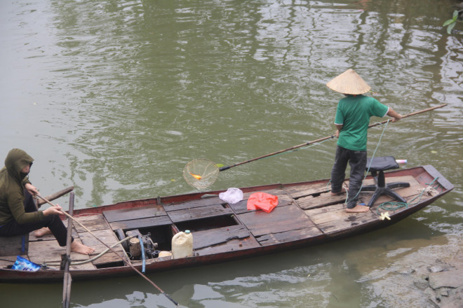 Người dân chưa thả cá đã có đội quân săn cá thiết kế sẵn vợt có gắn điện chờ sẵn. Với nguồn điện ở mức thấp, cá chỉ tê liệt trong khoảng thời gian nhất định, sau đó sẽ bị vợt lên, đổ vào khoang thuyền.