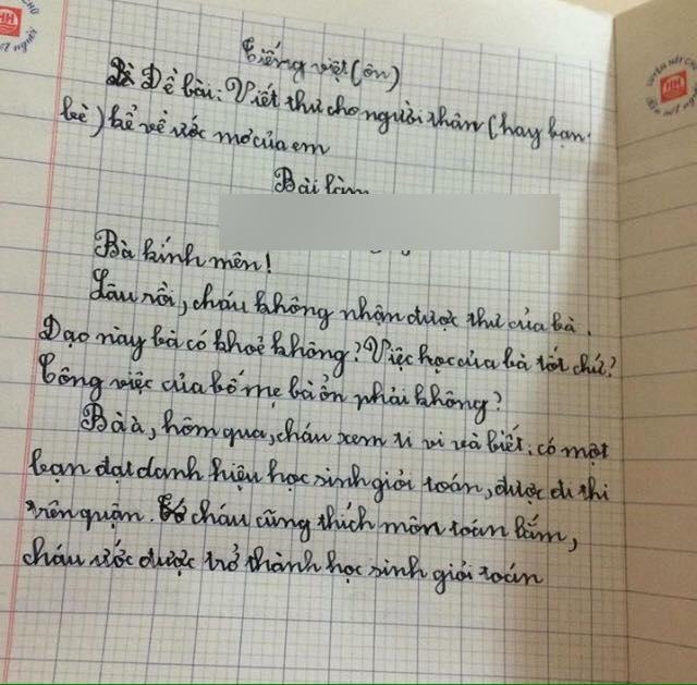 Học sinh tiểu học viết thư gửi bà kính yêu, đọc đến câu thứ 3 dân tình đều đồng loạt ngã ngửa - 1