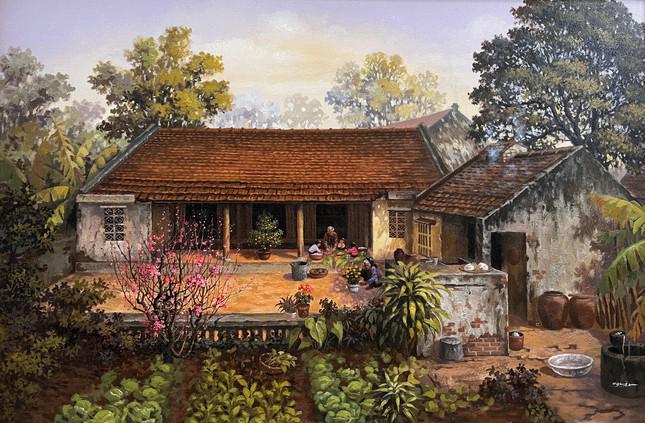 Tác phẩm Tết quê nhà của họa sĩ trẻ Trần Nguyên.