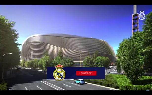 Toàn cảnh sân Bernabeu của Real Madrid sau khi hoàn thiện. ẢNH CẮT TỪ YOUTUBE