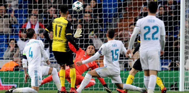 Aubameyang từng ghi 5 bàn thắng và có 1 kiến tạo cho Dortmund khi đấu Real Madrid