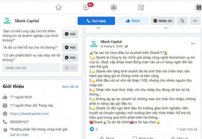 Thông tin về Sbank capital rất mơ hồ nhưng cũng đã có không ít nạn nhân sập bẫy.