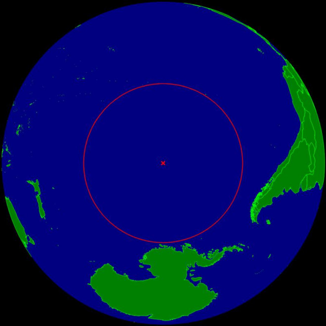 Điểm Nemo được gọi là "cực bất khả tiếp cận trên đại dương". Nguồn: Wikimedia