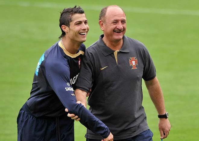 Scolari trong thời kỳ còn sát cánh với Ronaldo ở ĐT Bồ Đào Nha