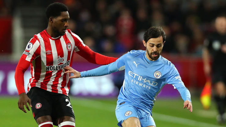 Man City từng chỉ thắng sát nút Brentford 1-0 ở lượt đi Premier League mùa này