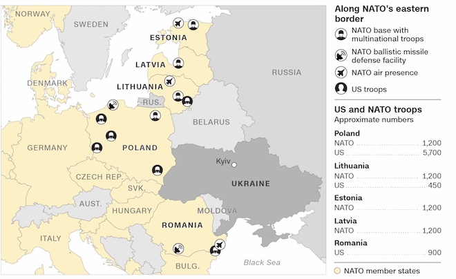 NATO hiện có 12.000 quân ở Đông Âu.