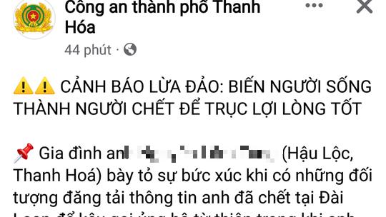 Công an TP Thanh Hóa phát đi cảnh báo lừa đảo